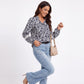 Floral Print Hooded Blouse Long Sleeve Lace Trim Pullover Top