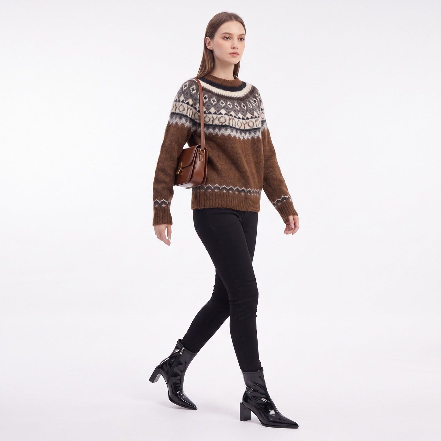 Fair Isle Crewneck Pullover Sweater