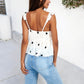 Swiss Dot Babydoll Top with Ruffle Straps