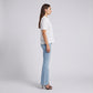 Pointelle Knit Polo Shirt Short Sleeve V-Neck Diamond Pattern Top