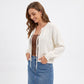 Tie Front Knit Cardigan Sweater with Long Sleeves