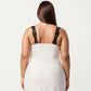 Plus Size Long Satin Chemise Lace Trim Split Hem Nightgown Adjustable Strap Slip Dress
