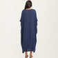 V-Neck Maxi Swim Cover Up Dress Loose Short Sleeve Lightweight Beach Caftan
