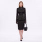 Asymmetric Button Front Blazer with Stand Collar and Peplum Hem