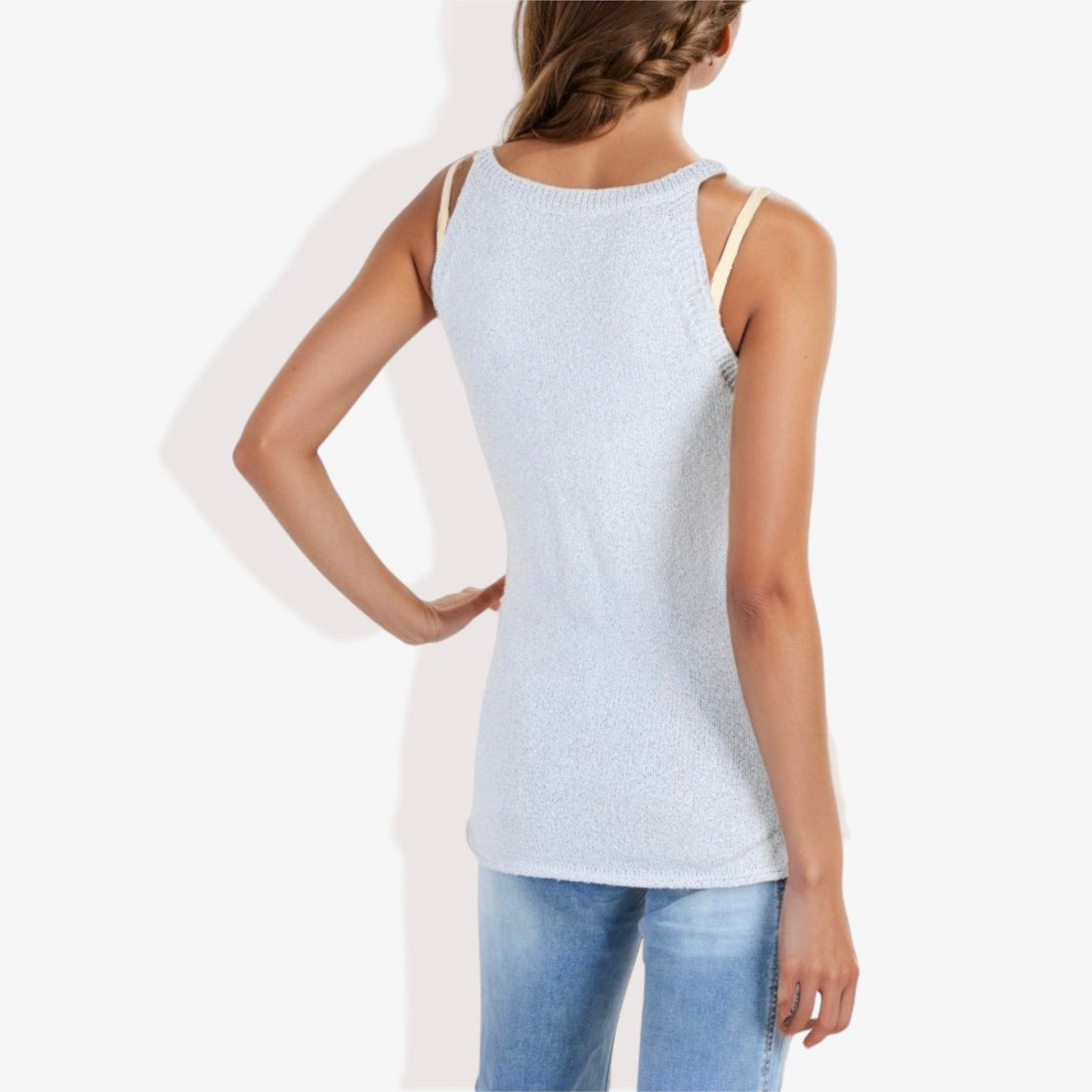 Sleeveless Textured Knit Tank Top