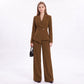 Shawl Collar Blazer and Straight Leg Pants Two Piece Suit Set