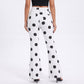 Polka Dot Flare Jeans High Rise Stretch Denim Pants