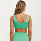 Tie-Front Maternity Bikini Set with High-Waisted Bottoms and Ribbed Texture