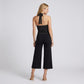 Foldover Waistband Cropped Wide-Leg Trousers