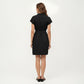 Short Sleeve Button Front Shirt Dress with Collared Neckline and Adjustable Waist Tie