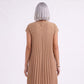 Crew Neck Short Sleeve Accordion Pleated Midi Dress