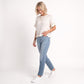 Short Sleeve Sweater Top Lace Ruffle Hem Textured Knit Blouse