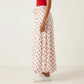 Polka Dot Maxi Skirt Elastic Waist Flowy A Line Long Casual Lightweight Skirt