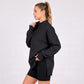 Quarter Zip Mock Neck Long Sleeve Tunic Sweatshirt with Side Slits