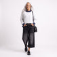 Long Sleeve Contrast Trim Sweatshirt with Polka Dot Details