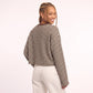 Striped Textured Knit Drop Shoulder Cropped Sweater