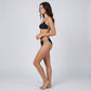 2-Piece Bralette Bikini Swimsuit with Scoop Neck Animal Print Straps Strappy Side Bottoms and Stretch Fit
