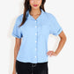 Short Sleeve Button Down Shirt Front Pocket Notched Collar