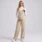 Maternity Corduroy Overall Jumpsuit with Adjustable Straps and Wide Leg Fit
