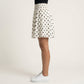 Polka Dot A Line Skirt Smocked High Waist Flowy Lightweight Casual Mini Skirt