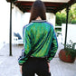 Striped Long Sleeve Sequin Varsity Jacket