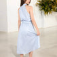 High Neck Sleeveless Wrap Dress with Tie Waist