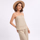 Sleeveless Button Front Jumpsuit with Crochet Lace Back