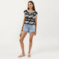 Sleeveless Floral Knit Vest Top with Crew Neck and Contrast Trim