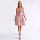 Floral Tie Front Cutout Smocked Ruffle Tiered Dress