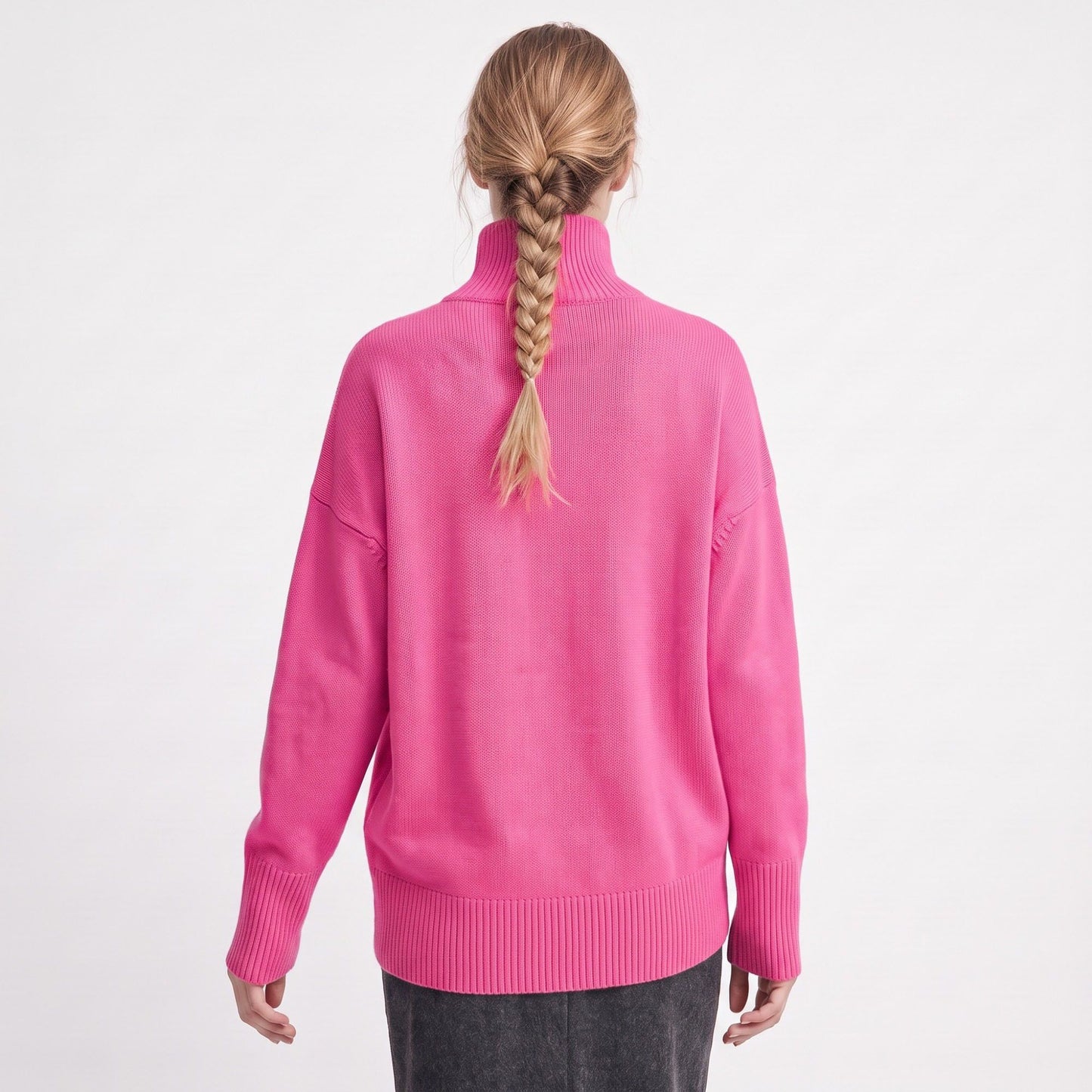 Relaxed Fit Turtleneck Pullover Sweater