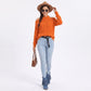 Mock Neck Cold Shoulder Cable Knit Long Sleeve Pullover Sweater