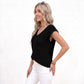 V Neck Sweater Vest Sleeveless Textured Knit Pullover Top