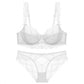 2 Piece Floral Lace Underwire Bra and Panty Lingerie Set