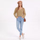 V Neck Textured Knit Pullover Sweater with Long Sleeves