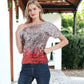 Short Sleeve One Shoulder Sparkle Sequin Pullover Top