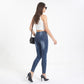 High Rise Skinny Jeans with Contour Seams and Five Pocket Design