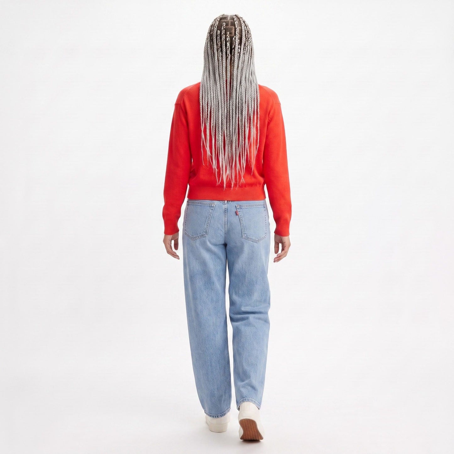 Crewneck Button-Front Knit Cardigan Sweater