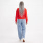 Crewneck Button-Front Knit Cardigan Sweater