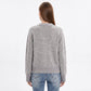 Floral Embroidered Cable Knit Crewneck Sweater
