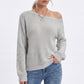 Oversized Off Shoulder Long Sleeve Knit Pullover Sweater