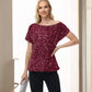 Off-Shoulder Sequin Short Sleeve Top with Relaxed Fit