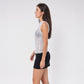 Sequin Sheer Mesh Sleeveless Fitted Top
