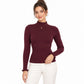 Mock Neck Ribbed Knit Long Sleeve Slim Fit Pullover Sweater