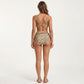 Paisley Print Maternity Bikini Set with Adjustable Side Ties and V-Neck Design