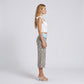 Contrast Foldover Waistband Leopard Print Cropped Trousers