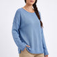Relaxed Drop Shoulder Crew Neck Long Sleeve Knit Sweater