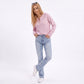 Thermal Waffle Knit Henley Top with Kangaroo Pocket
