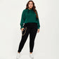 Plus Size Long Sleeve Blouse with Tie Neck Detail Relaxed Fit Silky Smooth Fabric