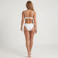 3-Piece Bikini Set with Starfish Accent Top High Waist Bottom and Wrap Skirt