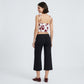 Foldover Waistband Cropped Wide-Leg Trousers Eye-Catching